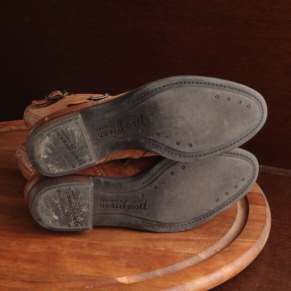 Paul Green Boots WMS SZ UK 5 US 7.5 Brown Munchen Nathan Leather Moto Ankle Zip - Picture 11 of 16